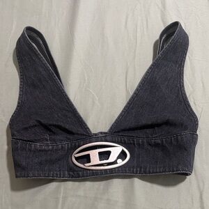 Stylish Black Denim Bralette